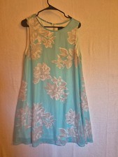 JH Collection Aqua Floral Chiffon Dress Sz 18 BOHO Fairycore Whimsical Romantic