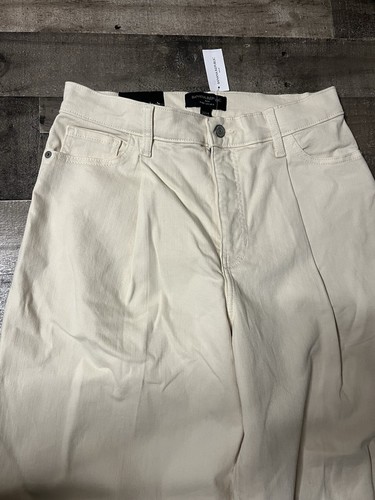 Banana Republic Wide-legged Pants Off-white Size 4 High waisted New - Picture 2 of 12