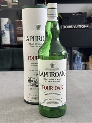 Laphroaig Four Oak Islay Single Malt Scotch Whiskey Whisky Bottle and Tube