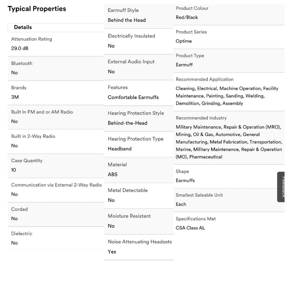 3M Peltor H10B Optime 105 Behind the Head Earmuff Noise Reduction Hearing 29dB - Image 2 of 4
