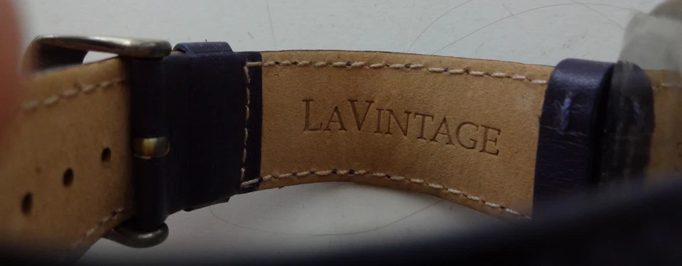 Reloj La Vintage Mujer Tono Dorado Pavé Cristales Swarovski Cuero Foto 4 de 4