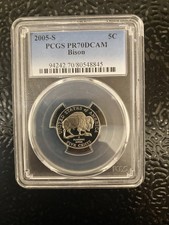 2005-S, 5C, PCGS PR70DCAM Bison