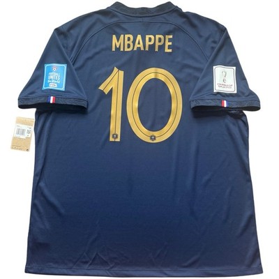 2022 France Home Jersey #10 Mbappe 2XL Nike World Cup Final Match