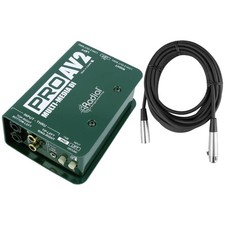 Radial PRO AV2 PROAV2 Direct Box Stereo RCA DI w/ Mic Cable