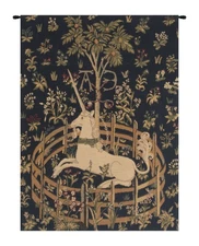 Unicorn in Captivity V European Tapestry Wall Art Hanging Decor (New) 23x18 in