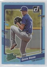 2023 Panini Donruss Rated Prospect Holo Carolina Blue Gavin Stone #43 0o2b