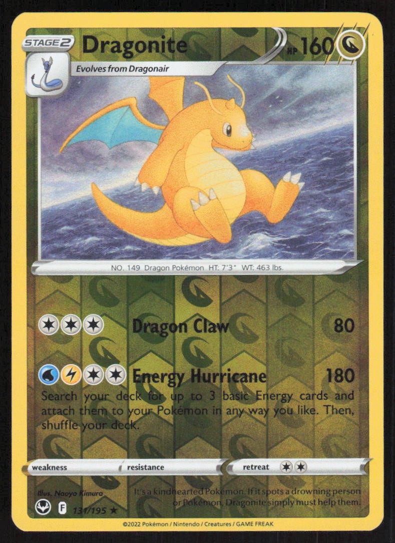 dragonite pokemon card silver tempest 131/195- - Evolution Set a Lightning Energy card Pokemon Dragonite #131 Silver Tempest