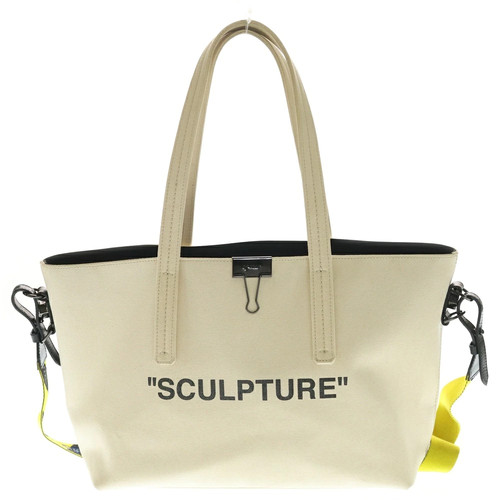 OFF-WHITE SCULPTURE 2-WAY CANVAS HANDBAG SHOULDER BAG IVORY OWNA025R19B64085