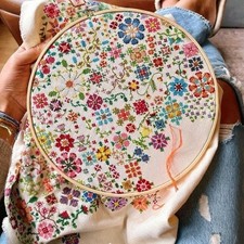 Bloom a Daily Cross Stitch Set/Day Counted Cross Stitch DIY Floral Embroidery - 