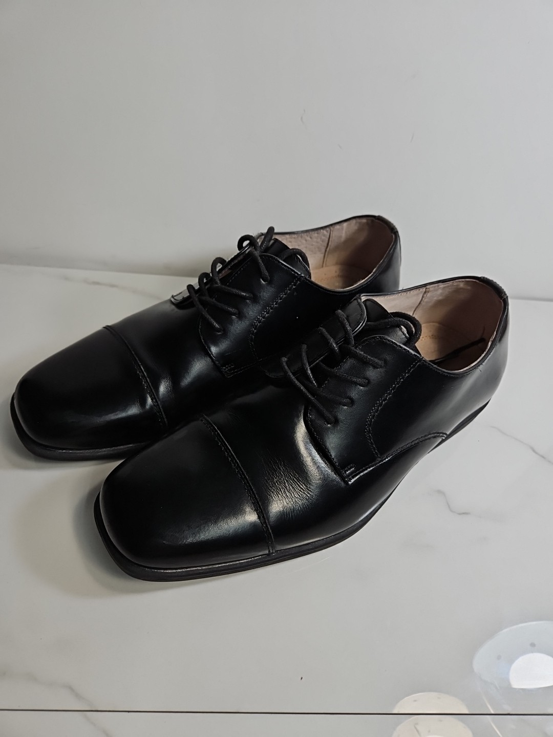 SAOLA Florsheim Memory Foam Nero Pelle Rivela Ragazzo 6M