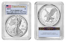 2017 PCGS MS70 Silver Eagle ASE MS 70 First Strike Flag Label