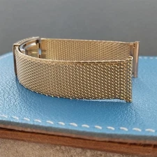 Vintage 19mm 18mm 17mm Gold Mesh rgp Duchess USA nos 1960s Unused Watch Band