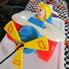 Vintage Fisher Price Airplane Plane Pull Toy Pilot #171 Little People 1980 EUC