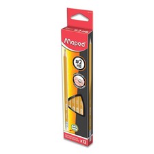 Maped - Essentials yellow triangular graphite 2 pencils - 12 Count