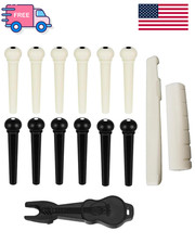 12Pcs Acoustic Guitar Bridge Pins, Guitar String Pins Pegs with Bridge Pin Pulle