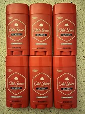 6 Old Spice Classic Mens Deodorant Round Stick Original Scent 3.25 Oz