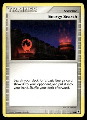 Energy Search 117/130 Pokemon Card Diamond & Pearl Common Trainer LP N47