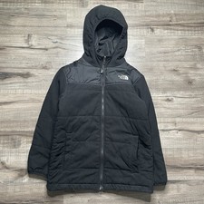 The North Face Jacket Boys M 10-12 Black Reversible Fleece Puffer Outdoors Hood