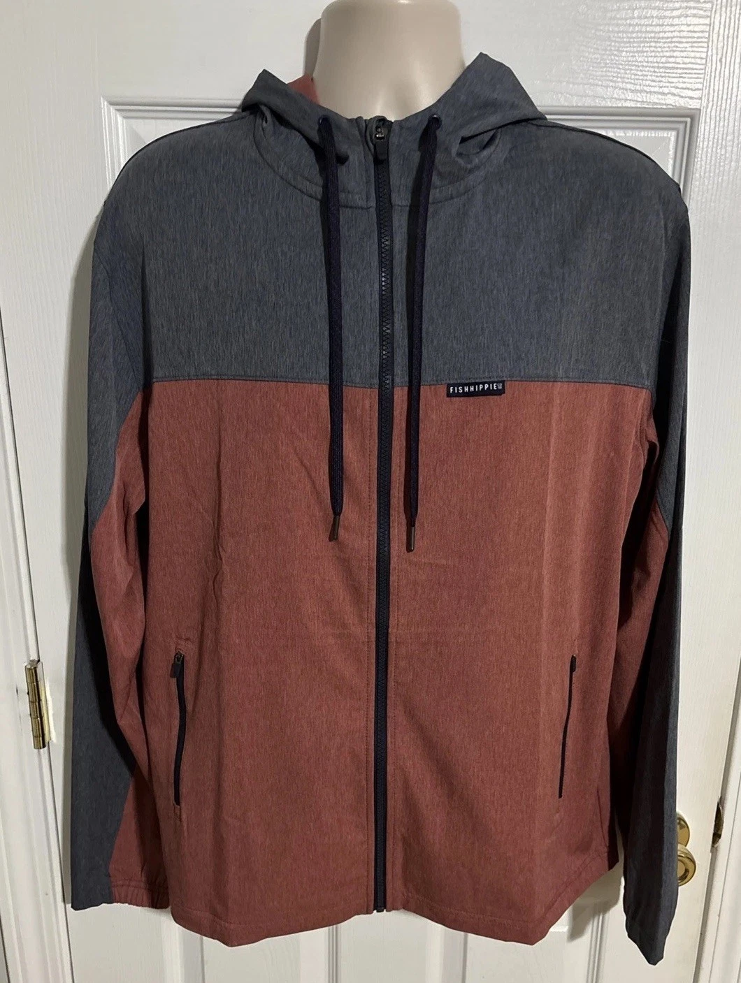 Fish Hippie Highhook Full Zip Hooded Jacket Windproof Vented Men’s Size L