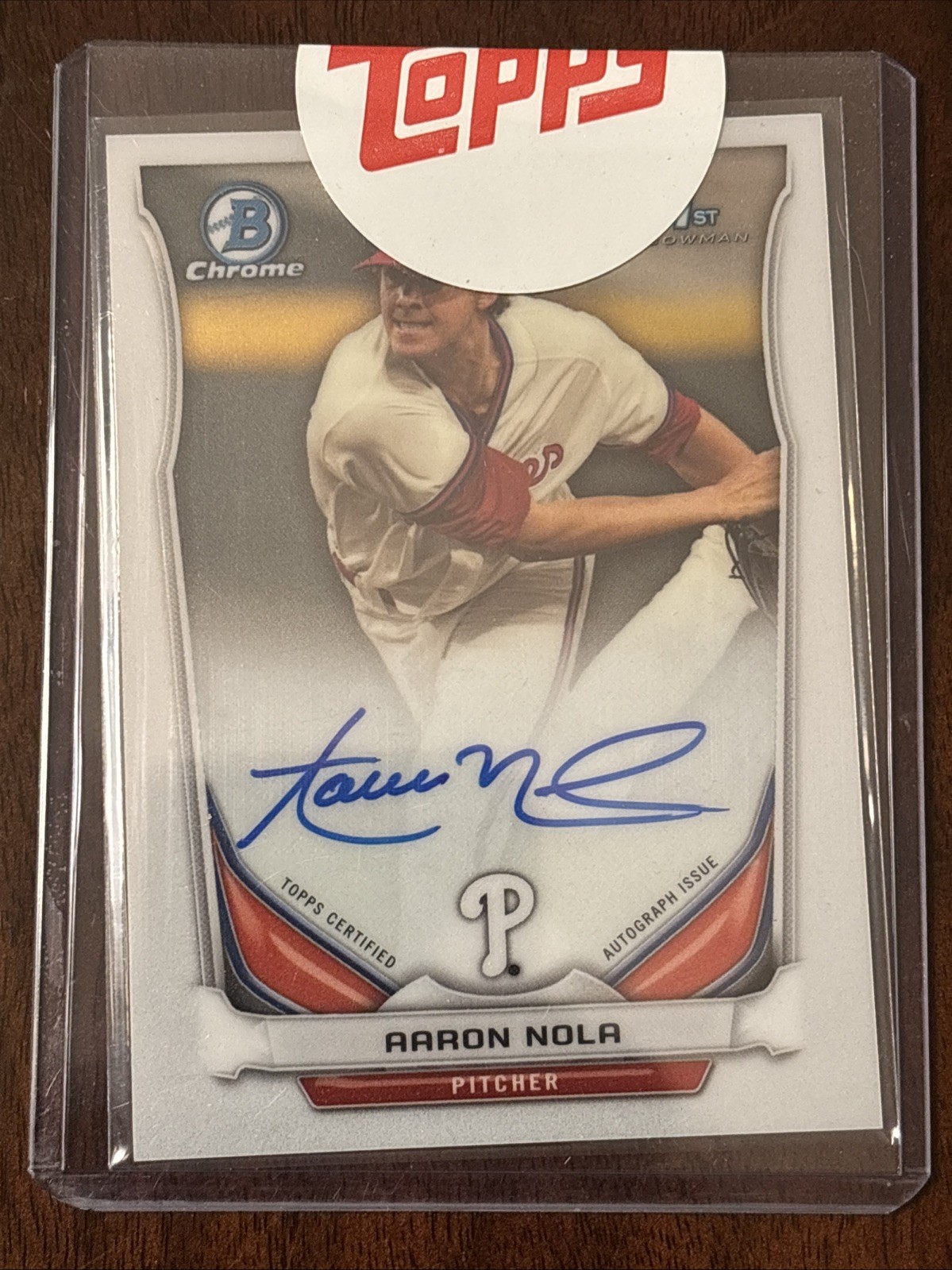 2014 Bowman Draft - Chrome Draft Pick Autographs Aaron Nola #BCA-AN (AU, RC)
