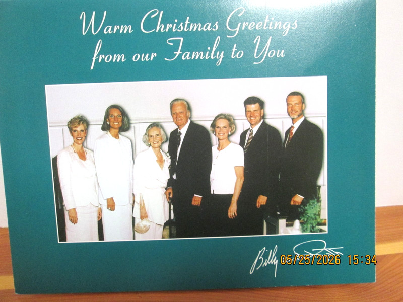 Billy & Ruth Graham Family Christmas Greetings -signed-1998
