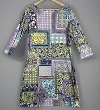 Jean-Pierre Klifa Paris Women's Dress Sz Medium Patchwork Geo Print Designer