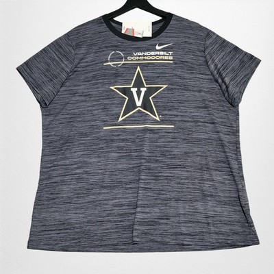 Vanderbilt Commodores Nike Tee Dri-Fit Shirt Womens XXL Gray Logo NEW