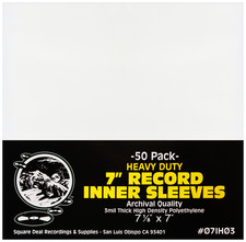 50 7 Vinyl Record Inner Sleeves 3mil Thick HEAVY DUTY Archival Quality 07IH03