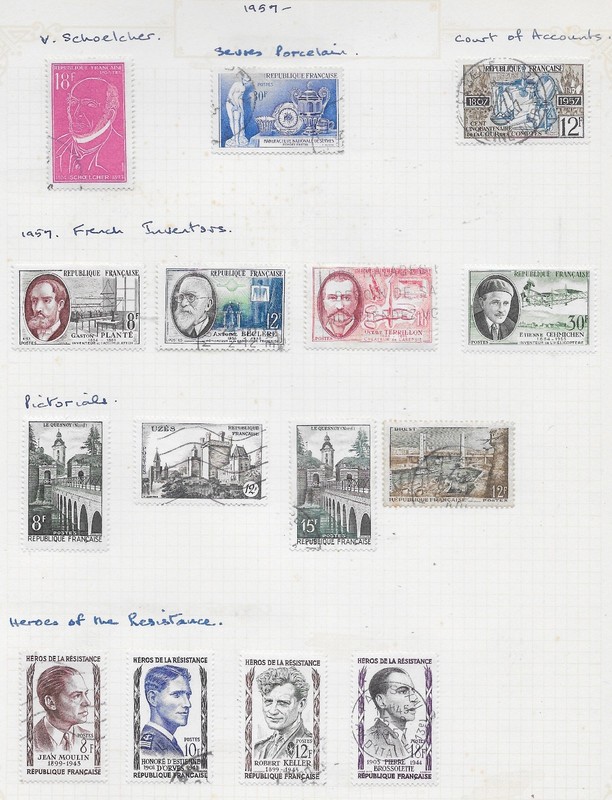 15 France Stamps from Quality Old Antique Album 1957