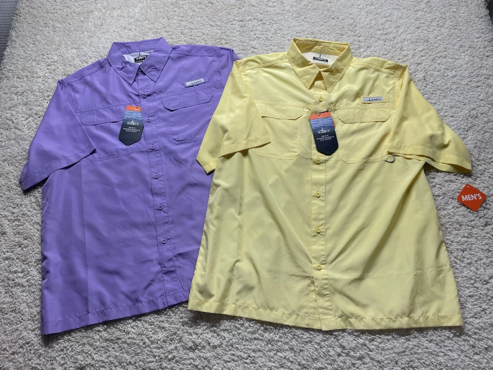 Habit Lot Of 2 Fishing Shirts Button Up Short Sleeve Outdoor NWT Mens Large