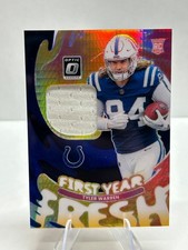 2025 Panini Donruss Optic Tyler Warren First Year Fresh Blue Hyper rookie card
