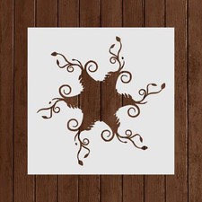 Snowflake Stencil with Swirls and Leaves  Elegant Christmas Mylar Stencil for