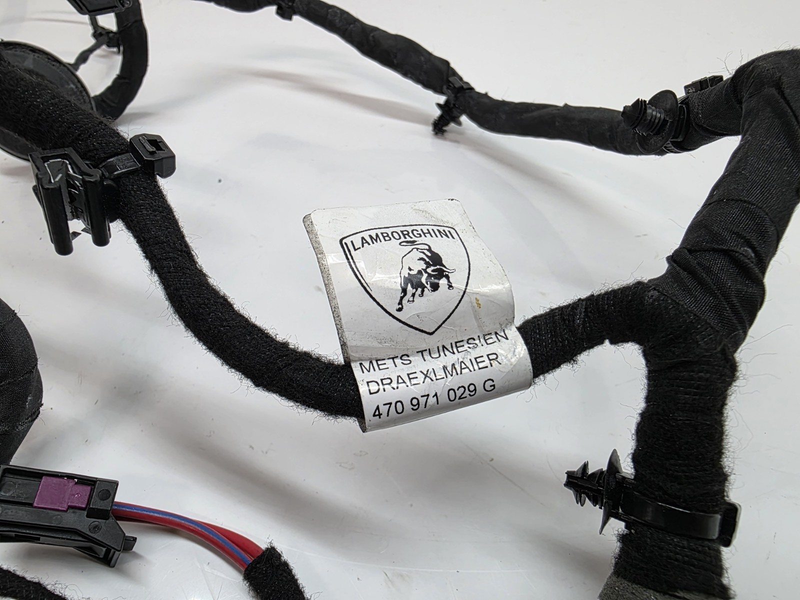 LAMBORGHINI AVENTADOR SVJ PASSENGER RIGHT SIDE DOOR WIRING HARNESS OE 470971029G