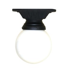 Cast Iron Porch Light Ceiling Mount wtih Ball Shade 3.25 Fitter Vintage Style