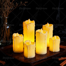 3PACK Flameless LED Pillar Candles Battery Operated LED Tea Light Wedding Decor