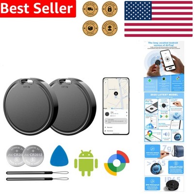 2 Pack Android Tracker Tags, Bluetooth Locator, 2  Battery,  Waterproof