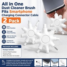 All in One Dust Cleaner Brush Fits Smartphone Charging Connector Cable 2 Pack