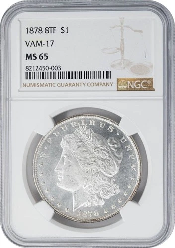1878 8TF Morgan Silver Dollar $ VAM-17 MS65 NGC 949644-4