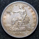 Silver 1878-S Trade $1 Dollar | AU Condition - Chop Mark