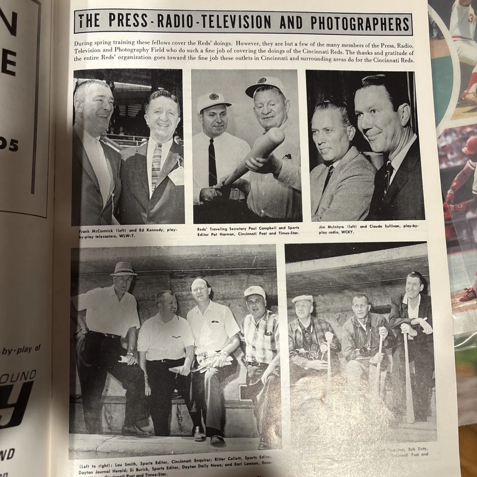 Anuario de los Rojos de Cincinnati 1966 con Pete Rose Vada Pinson Tony Pérez Wow Foto 4 de 4