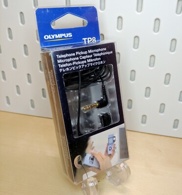 NEU Olympus TP8 Aufnahme Telefon Tonabnehmer Digital Headset Ohr Mikrofon schwarz