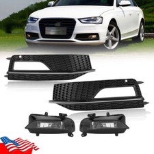 4PCS/Set Front S-Line Bumper Fog Light Lamp Cover Bezel Frame For Audi A4 13-16
