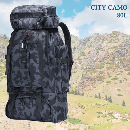 80L Outdoor Military Tactical Backpack Rucksack Camping Hiking USB Port Daypack - Picture 14 of 18