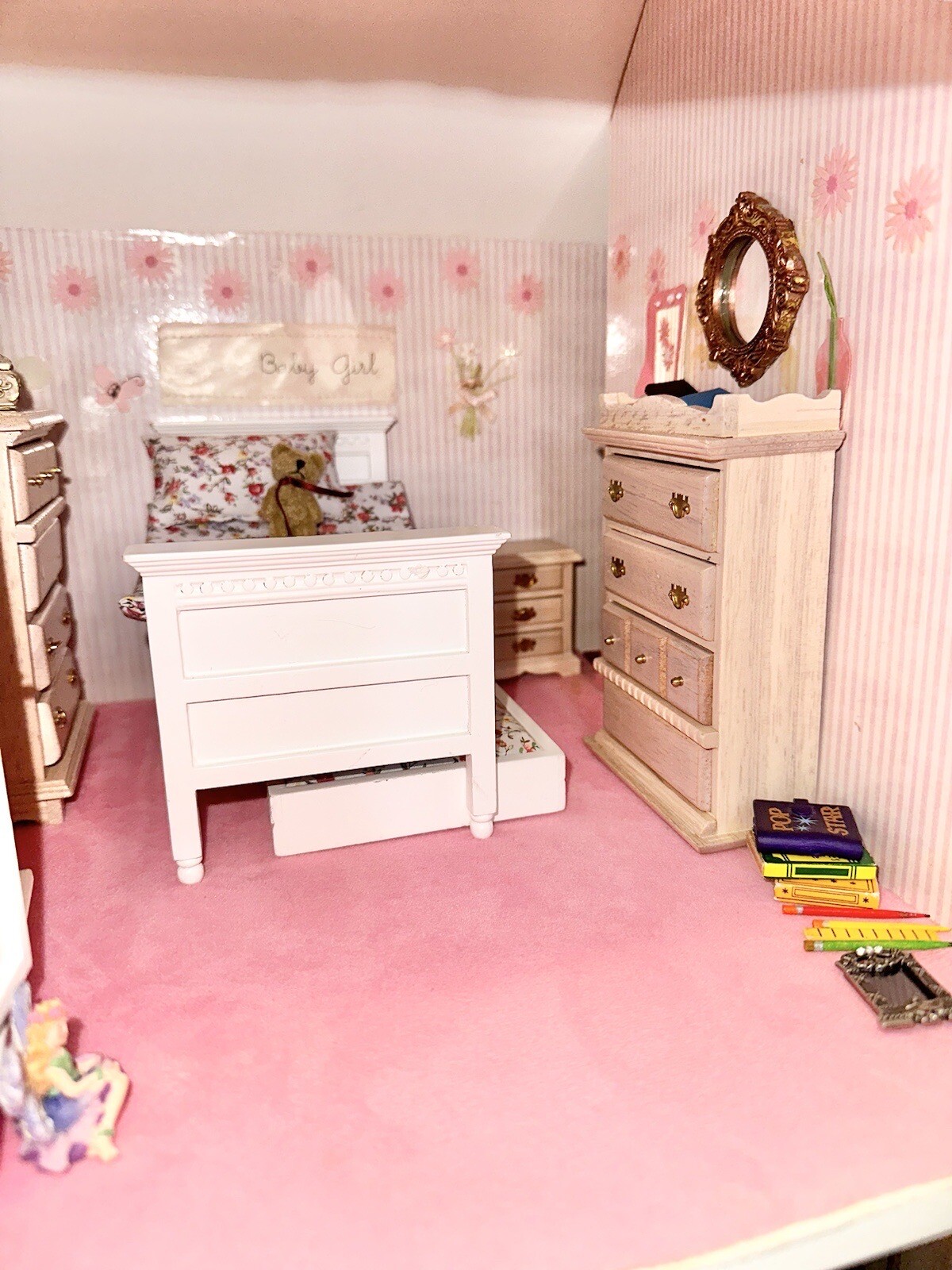 Amazing Vintage Large Handmade Doll House Dolls & Accessories MOM MADE