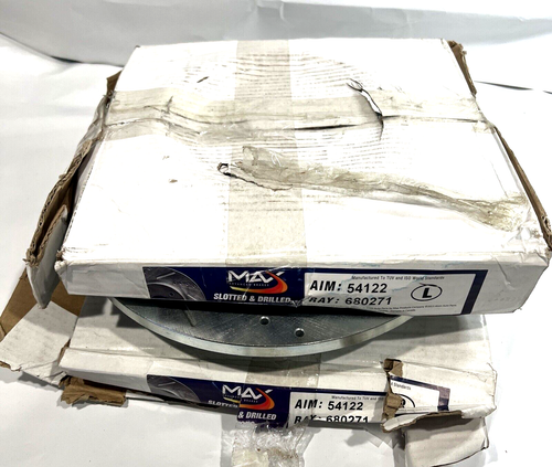 Max Slotted & Drilled Rotors 54122 680271 Silver Zinc Plated Left & Right
