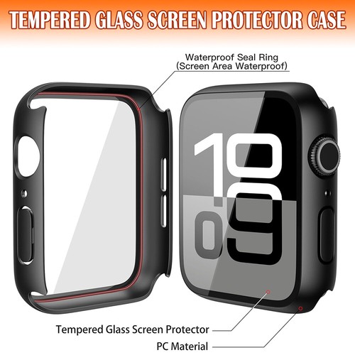 For Apple Watch Series 10 42/46MM Waterproof Case Tempered Glass Screen Protect - Picture 2 of 15