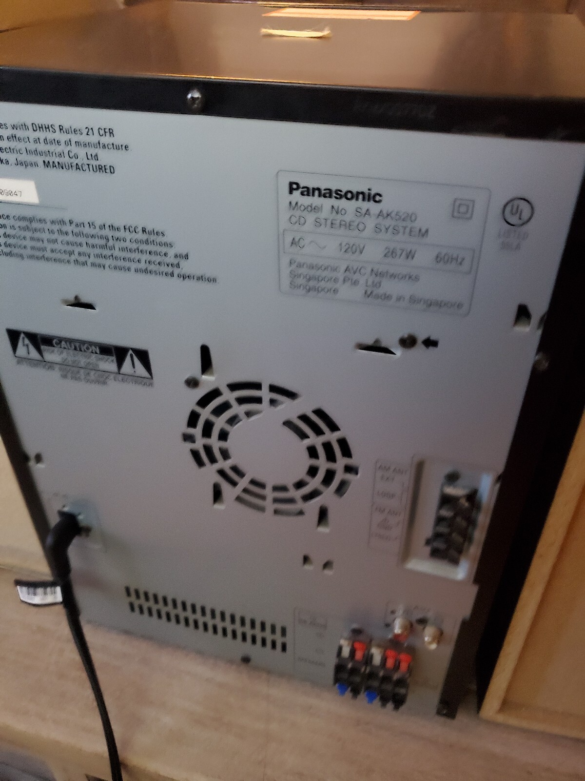 Panasonic CD Stereo System 5 CD Changer SA-AK520 267 WATT READ DESCRIPTION 