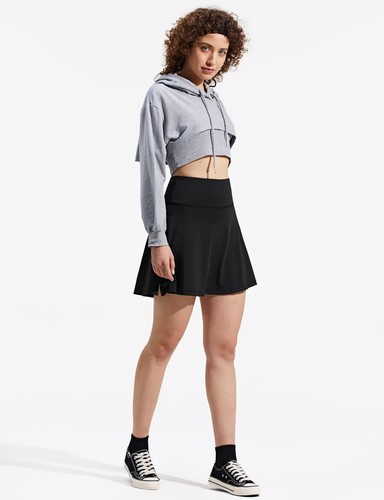 18" High Waist Tennis Skirt Long Skorts with Pockets for Running & Golf - Picture 5 of 6