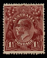 AUSTRALIA 1919 1.1/2d DEEP-RED-BROWN  KGV  STAMP MH WMK 5  PERF. 14  SG.59