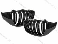 Für BMW 4er F32 F33 F36 2014-2016 Kühlergrill DOPPELSTEG Schwarz Glanz Neu